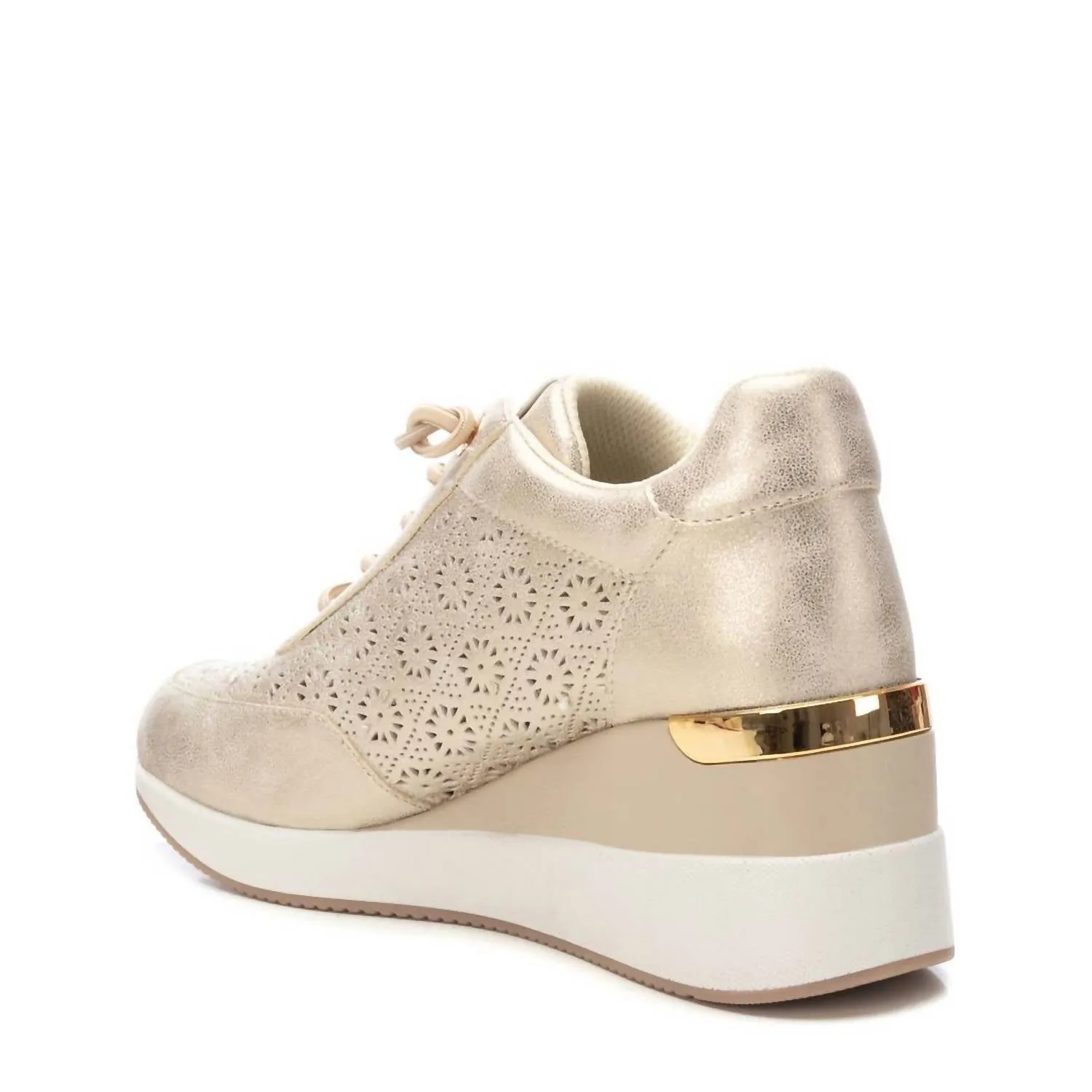 Women's Fashion Wedge Sneakers In Gold