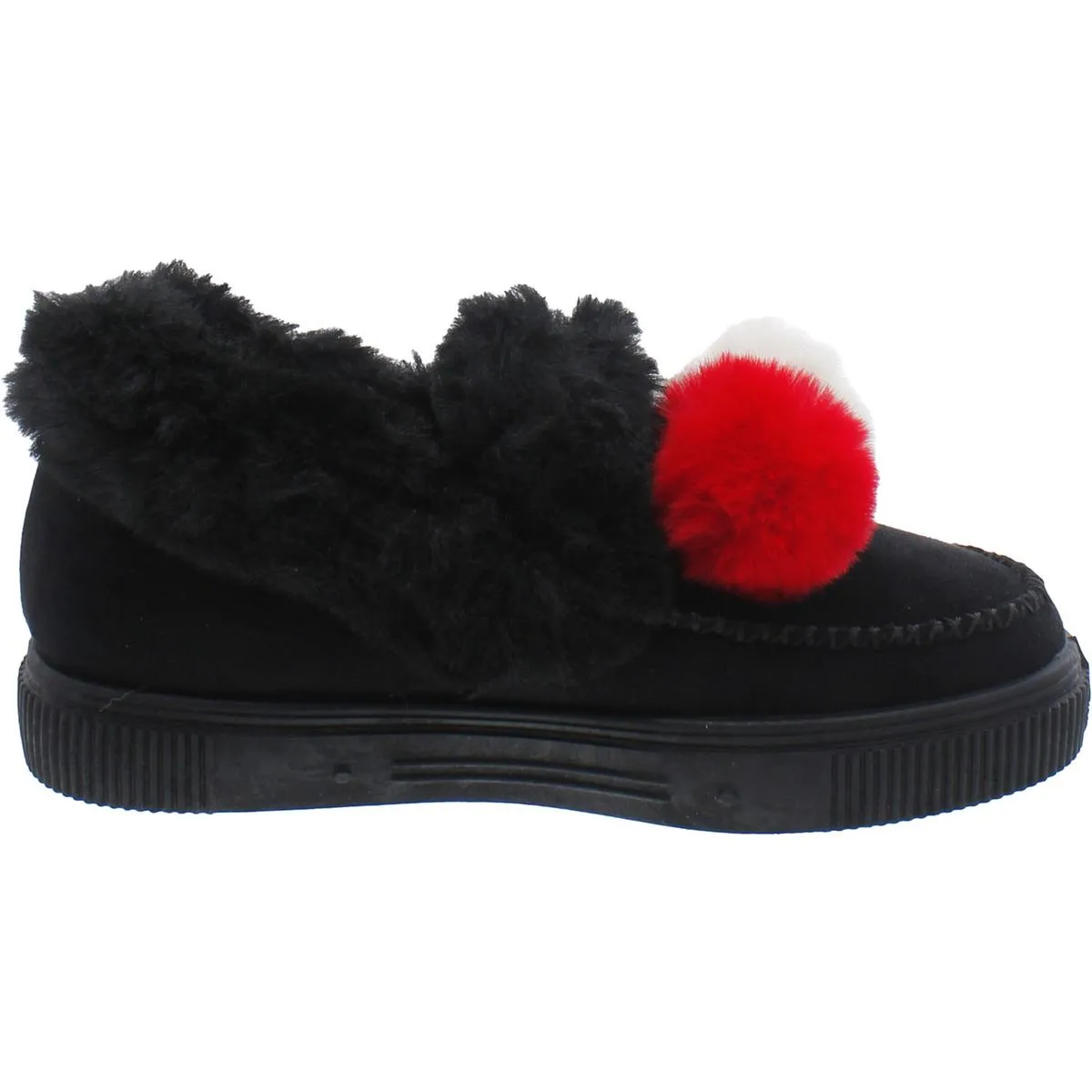 Womens Faux Fur Faux Suede Slip-On Sneakers