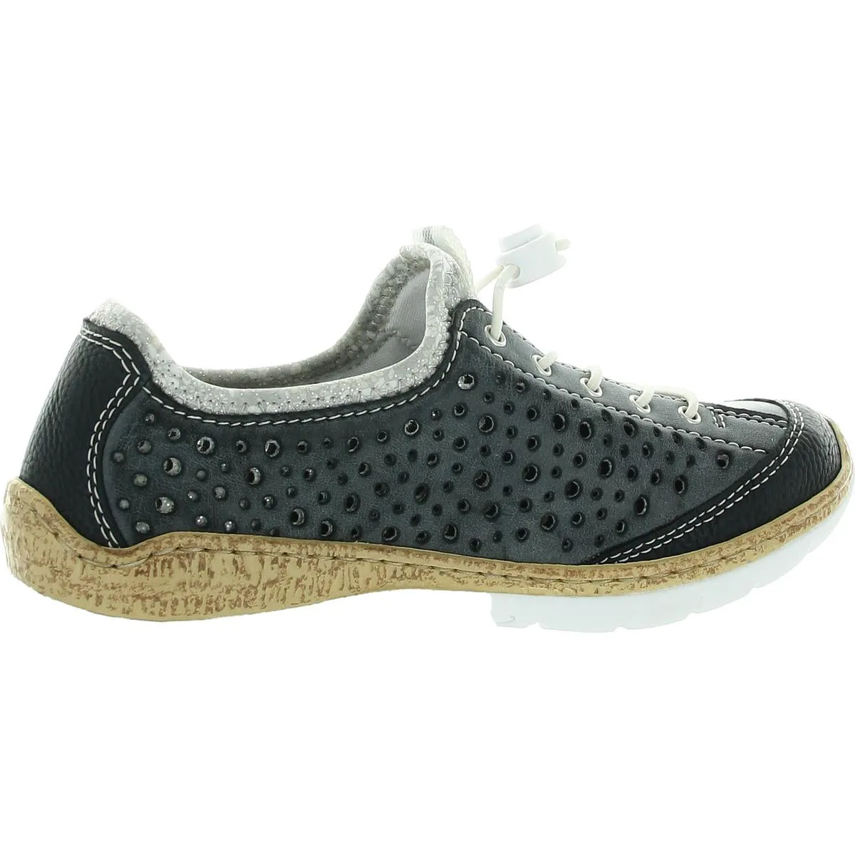 Womens Faux Leather Slip On Fashion Sneakers