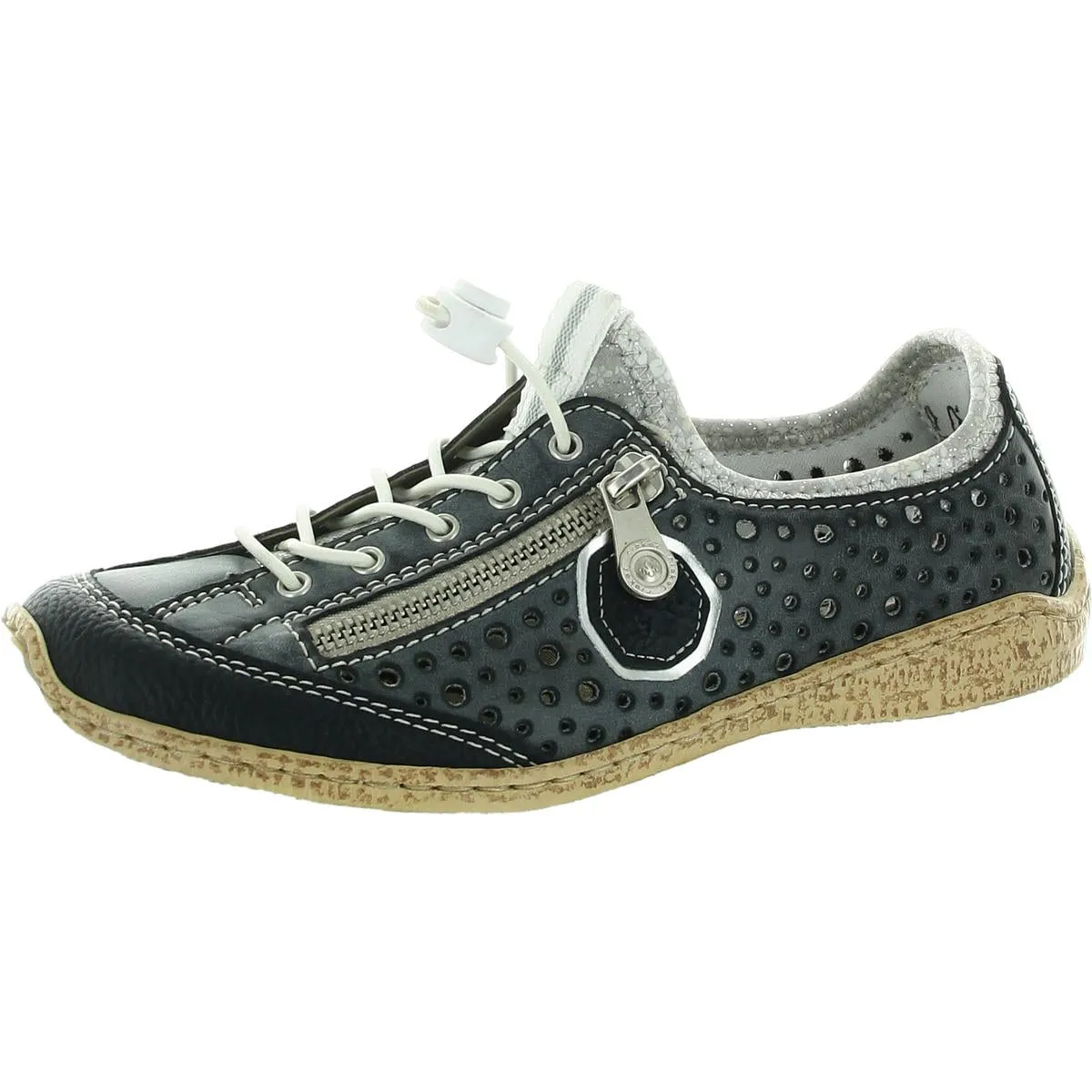 Womens Faux Leather Slip On Fashion Sneakers