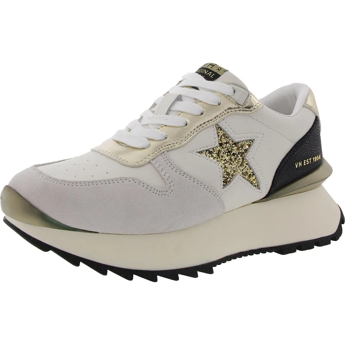 Womens Glitter Leather Casual And Fashion Sneakers