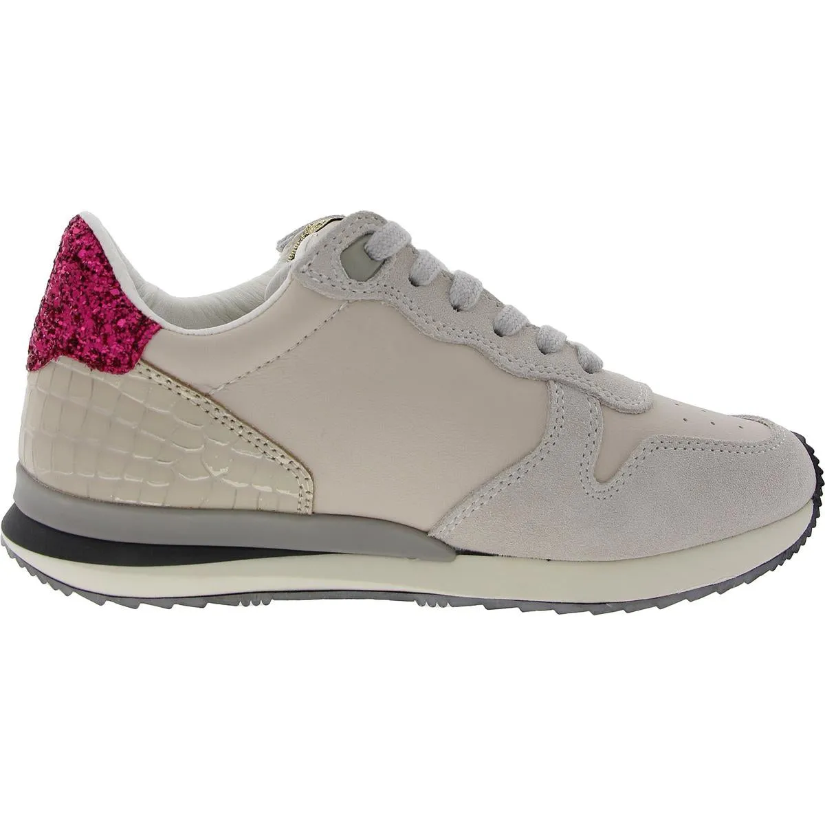 Womens Glitter Leather Casual And Fashion Sneakers