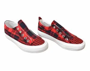 Women's Gypsy Jazz Fashion Sneakers In Red/ Black Mix