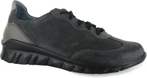 Women's Infinity Lace Up Shoes In Midnight Black Suede Grey Combo