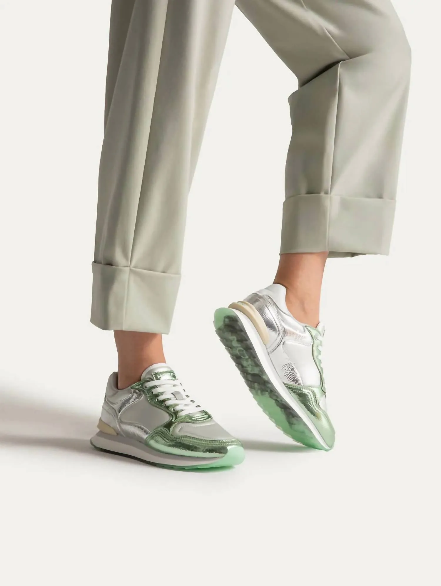 Women's Iron Sneaker In Metallic/green