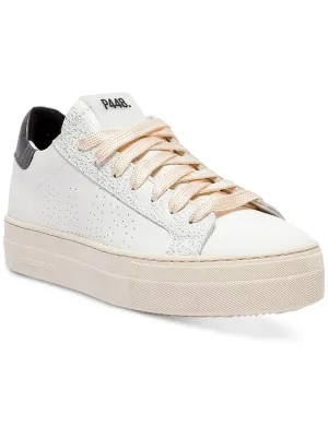 Womens Leather Lace-Up Casual and Fashion Sneakers
