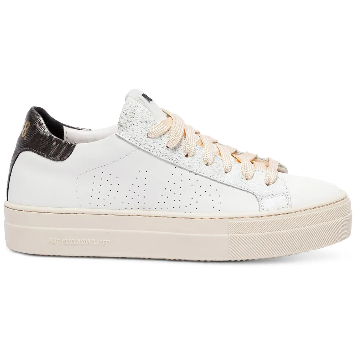 Womens Leather Lace-Up Casual and Fashion Sneakers