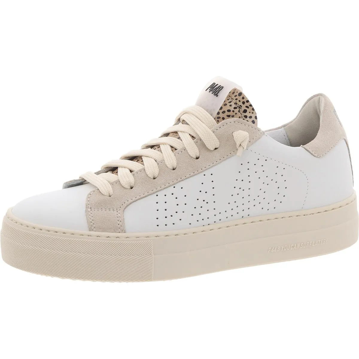 Womens Leather Lace-Up Casual and Fashion Sneakers