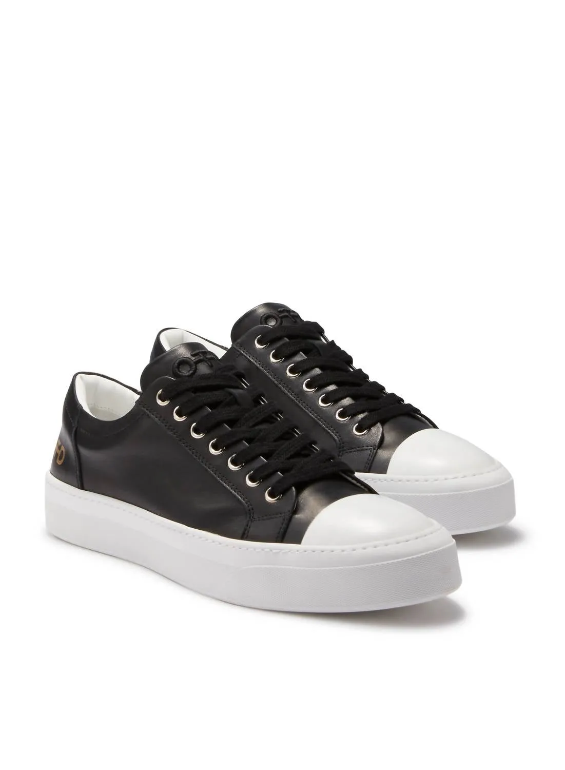 Women's Leather Low-Top Sneaker In Black