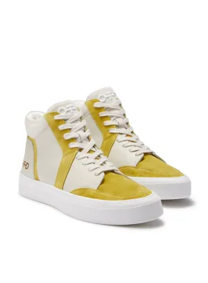 Women's Leather Mid Top Sneaker In Light Taupe