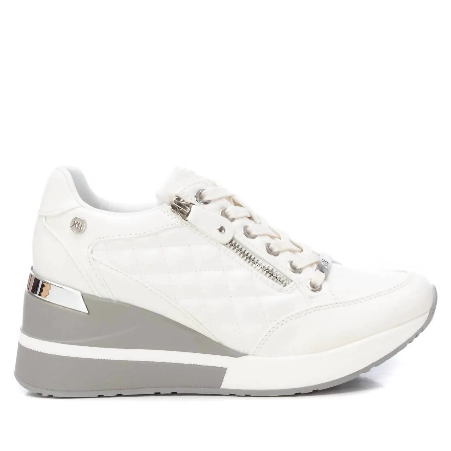 Women's Leather Quilted Sneakers In White