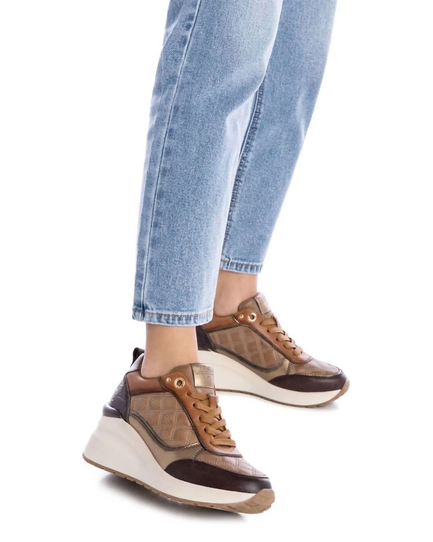 Women's Leather Sneakers In Brown