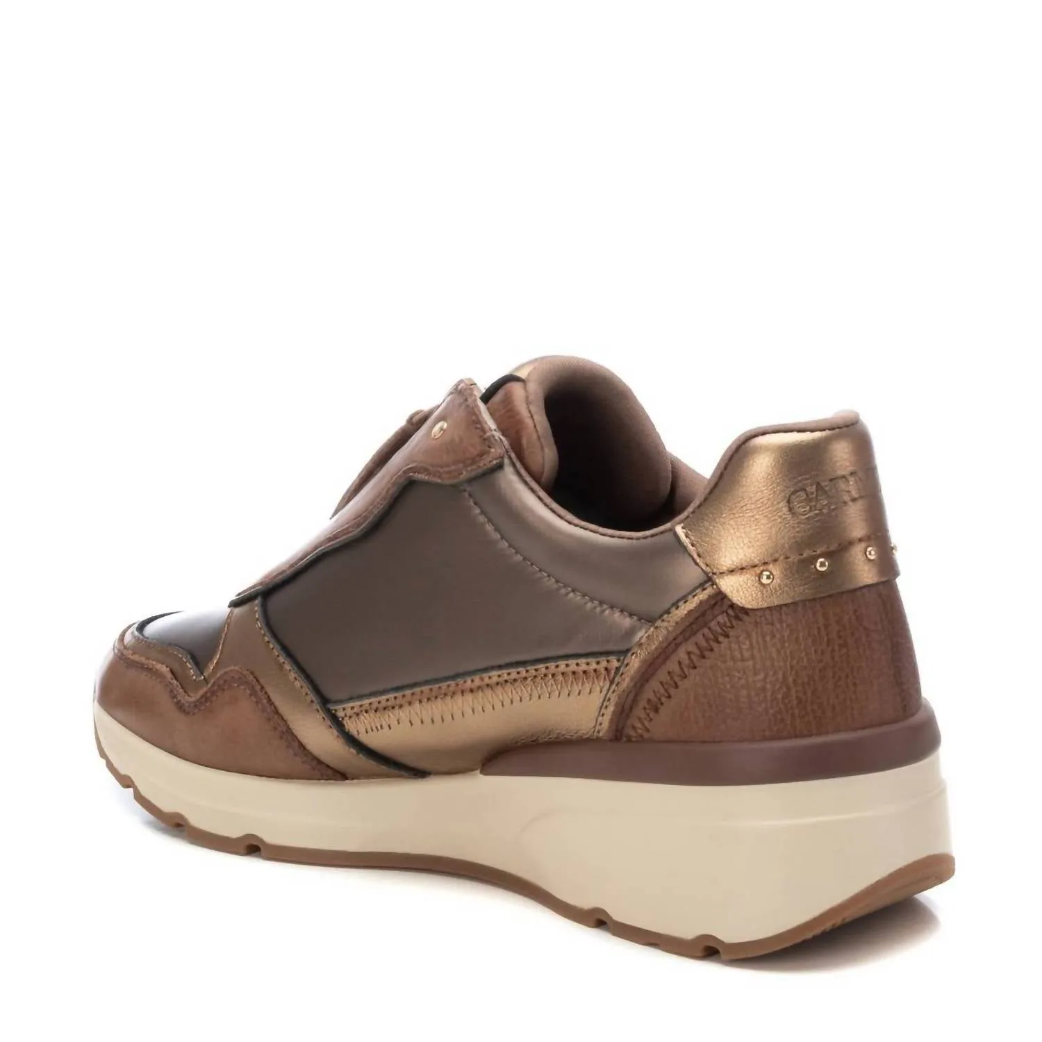 Women's Leather Sneakers In Taupe