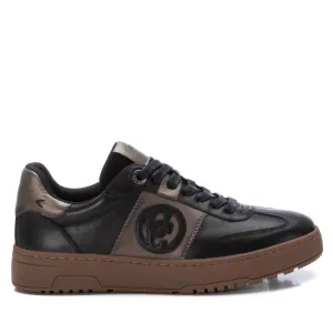 Women's Leather Trainer Sneakers In Black