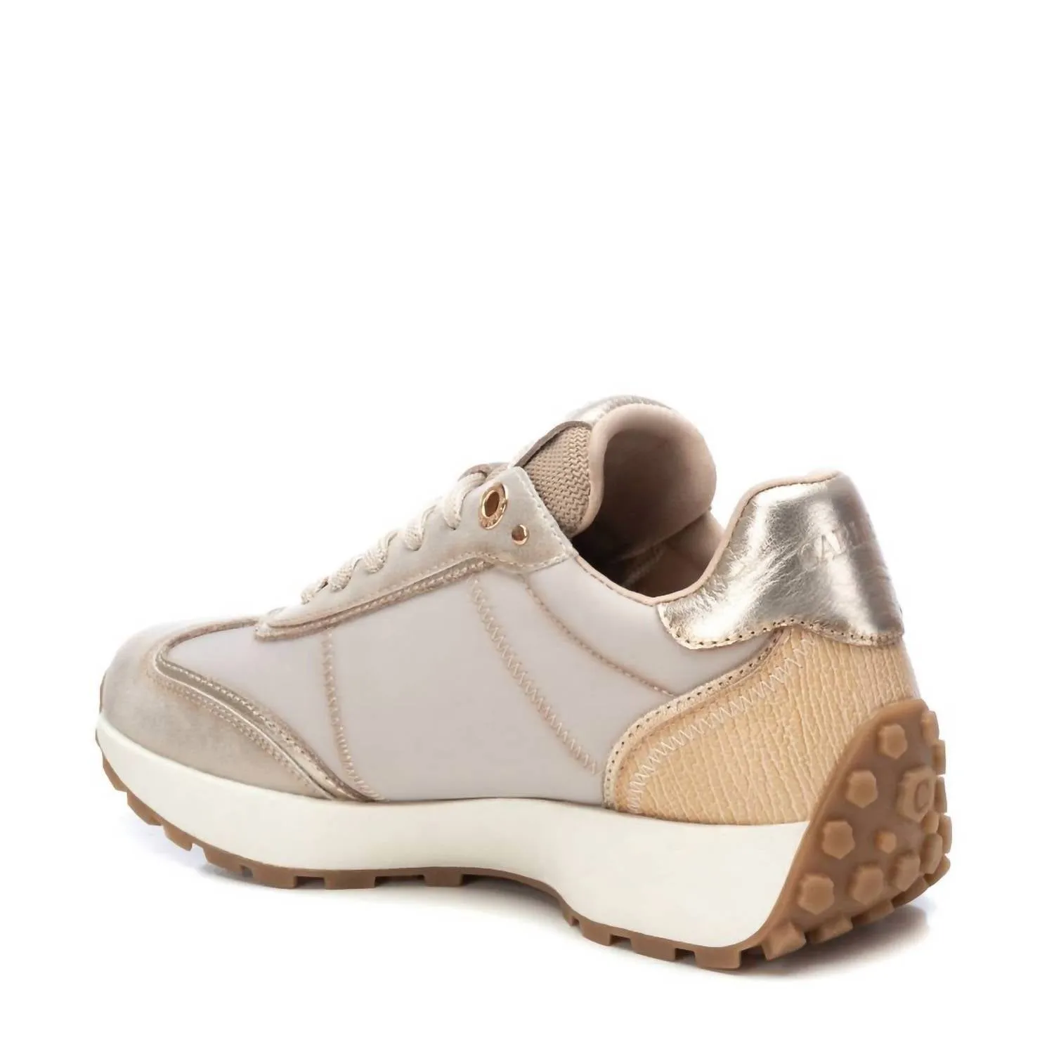 Women's Leather Trainers Sneakers In Beige