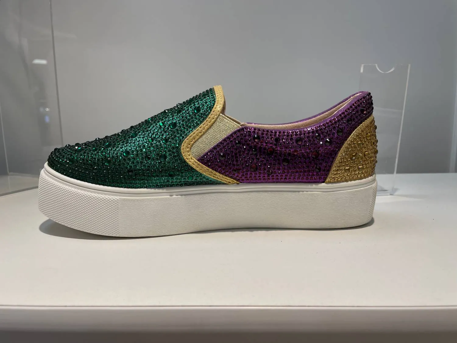 Women's Mardi Gras Rhinestone Sneakers In Green Multi