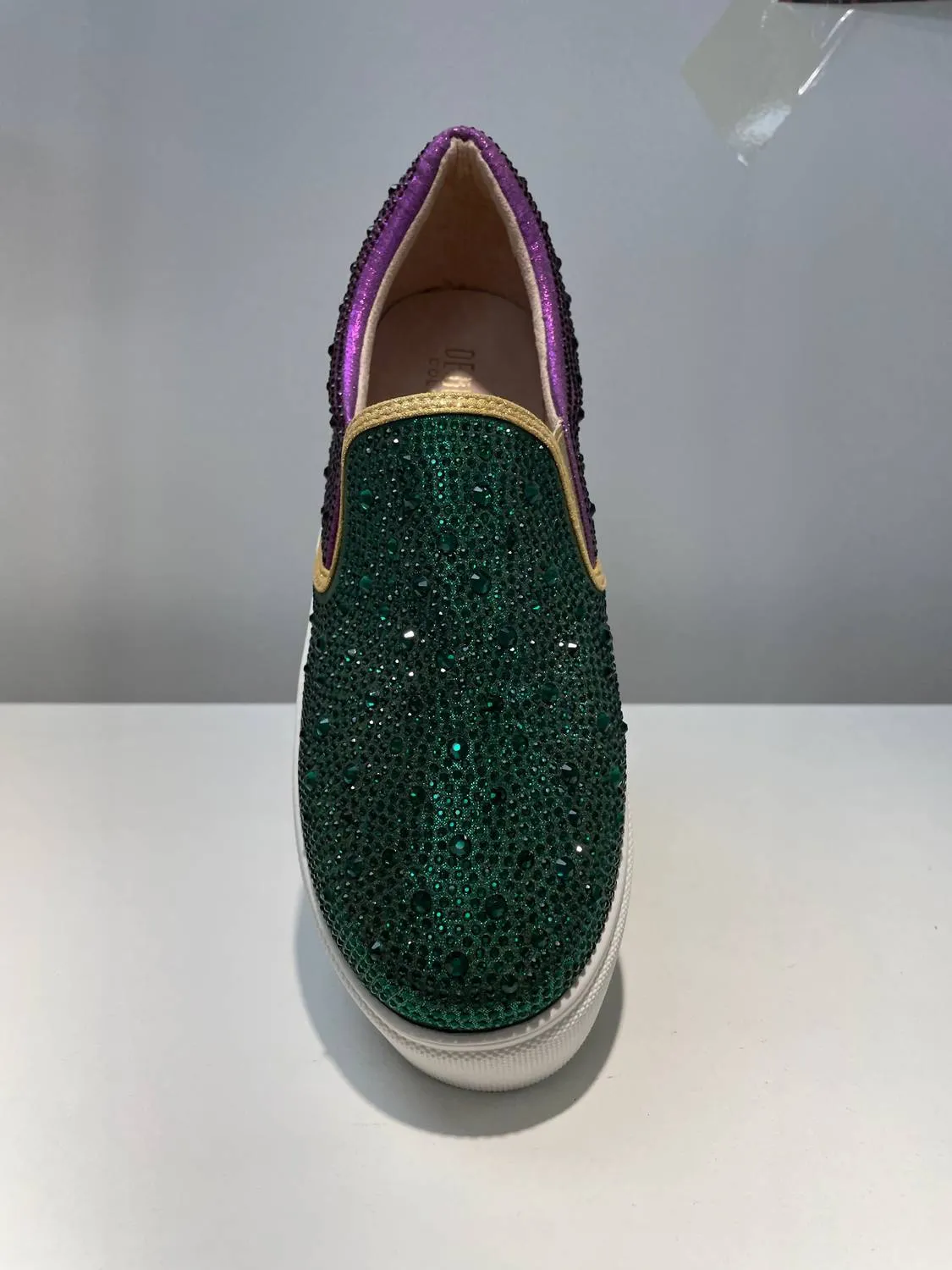Women's Mardi Gras Rhinestone Sneakers In Green Multi