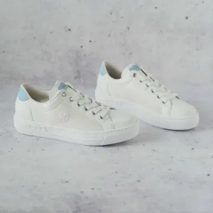 Women's Mesh Paneled Sneakers In White/ciel