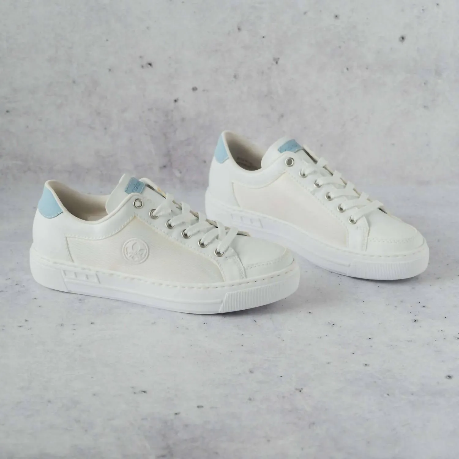 Women's Mesh Paneled Sneakers In White/ciel