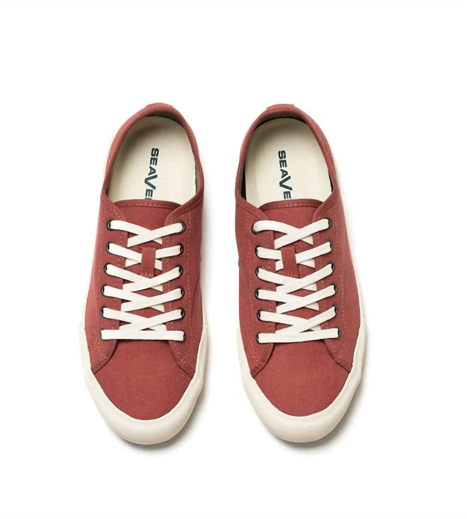 Women's Monterey Sneaker Standard Sneaker In Red Ochre Cotton Canvas