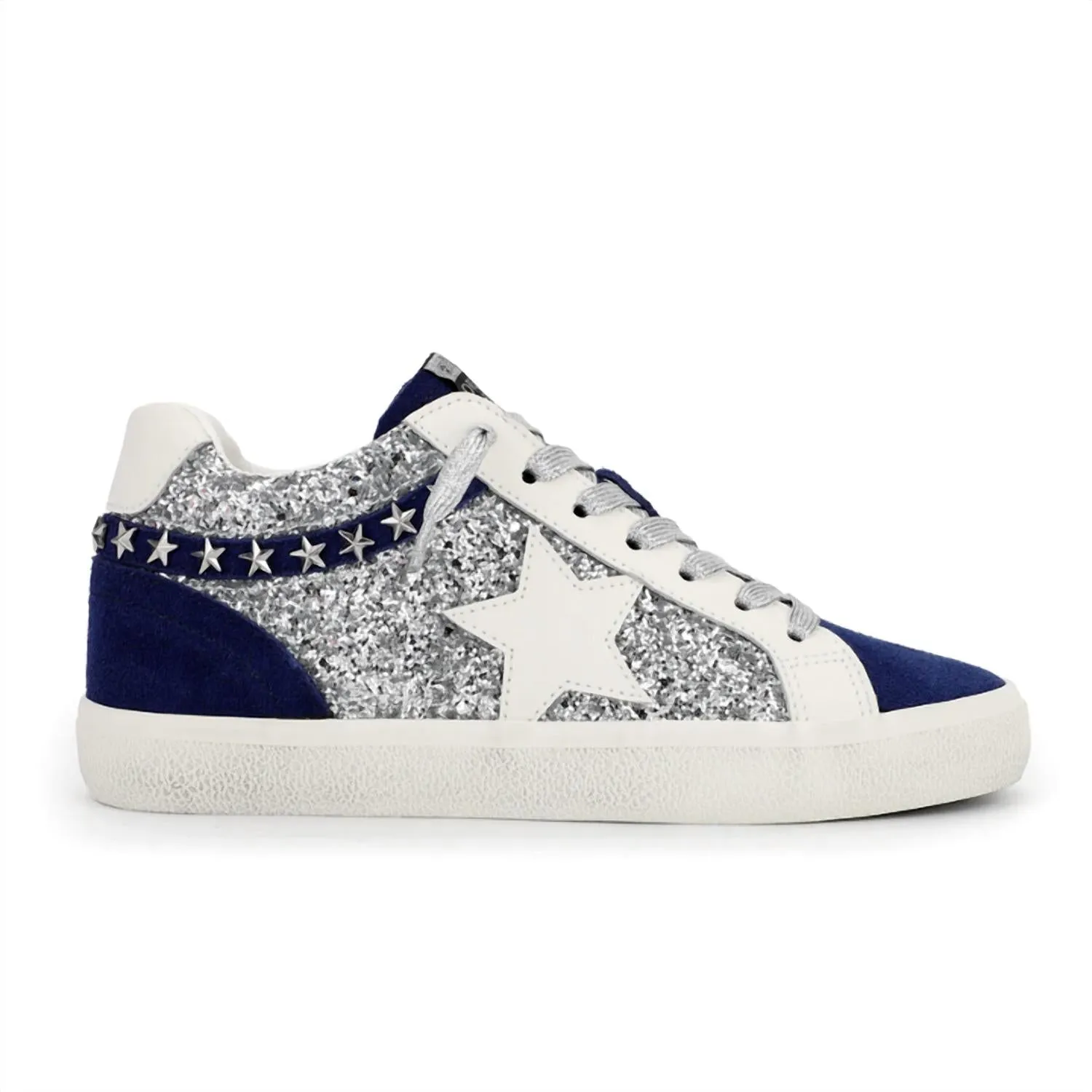 Women's Navy Vamp Sneakers In Blue/silver