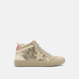 Women's Paulina Sneaker In Gold Snake
