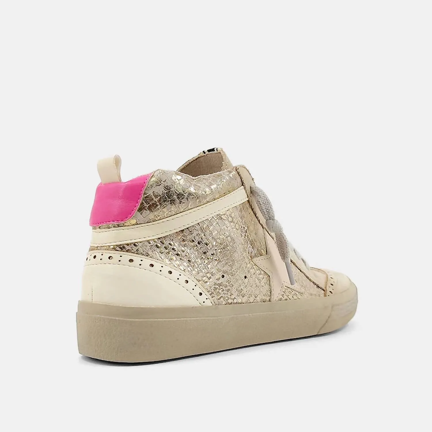 Women's Paulina Sneaker In Gold Snake
