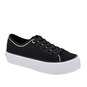 Women's Platform Canvas Sneakers In Black