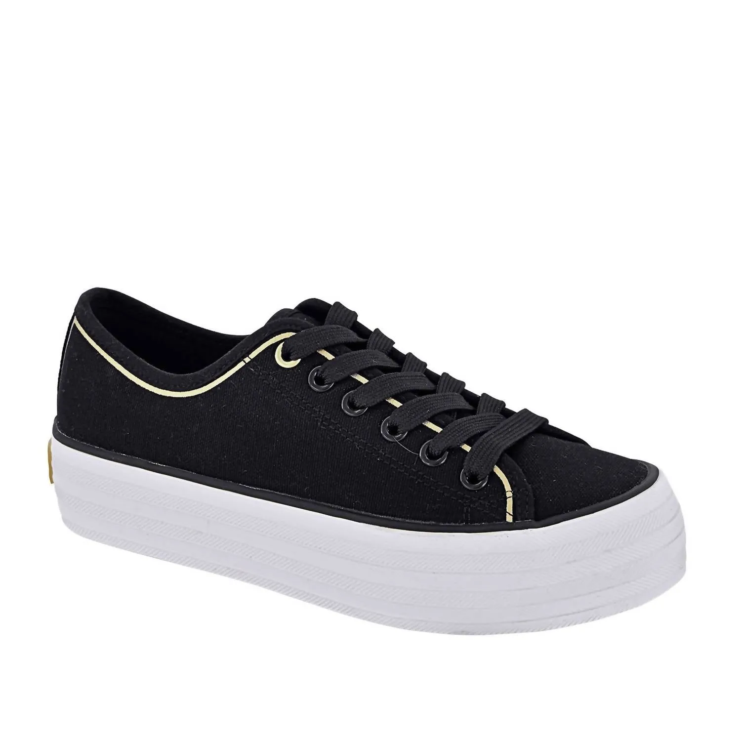 Women's Platform Canvas Sneakers In Black