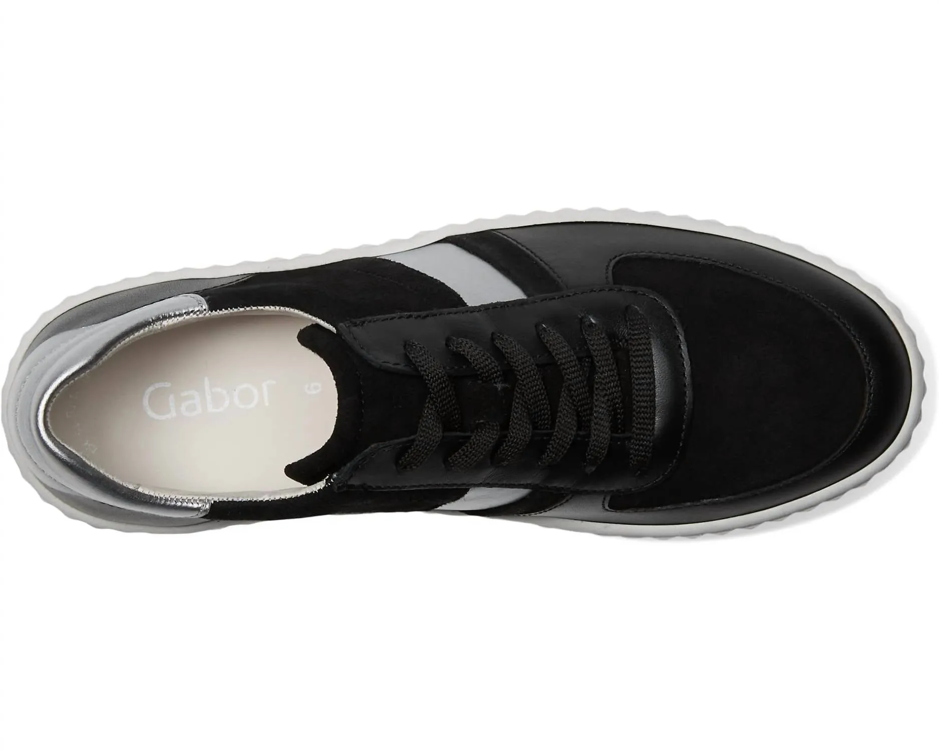 Women's Platform Sneakers In Black/silver