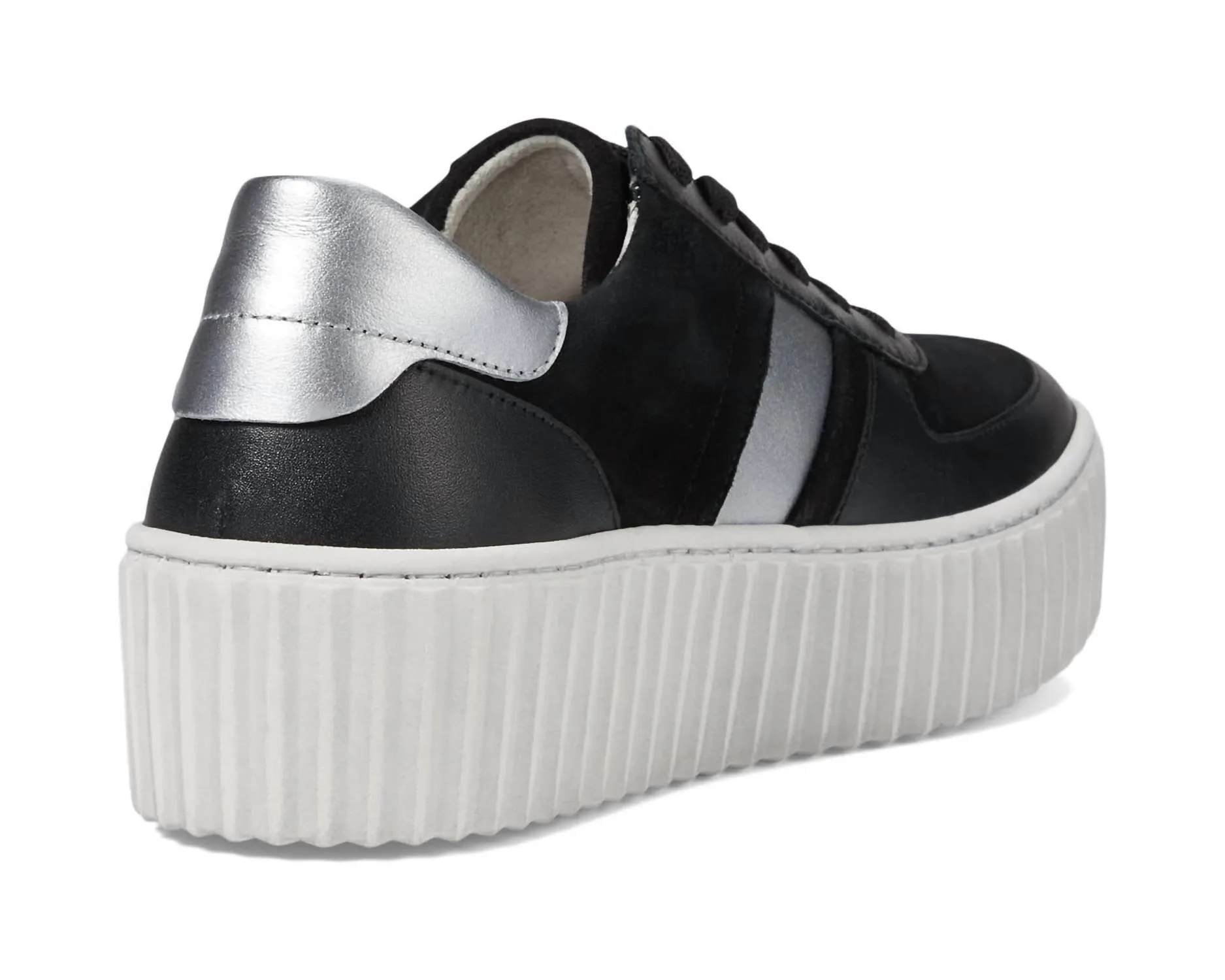 Women's Platform Sneakers In Black/silver