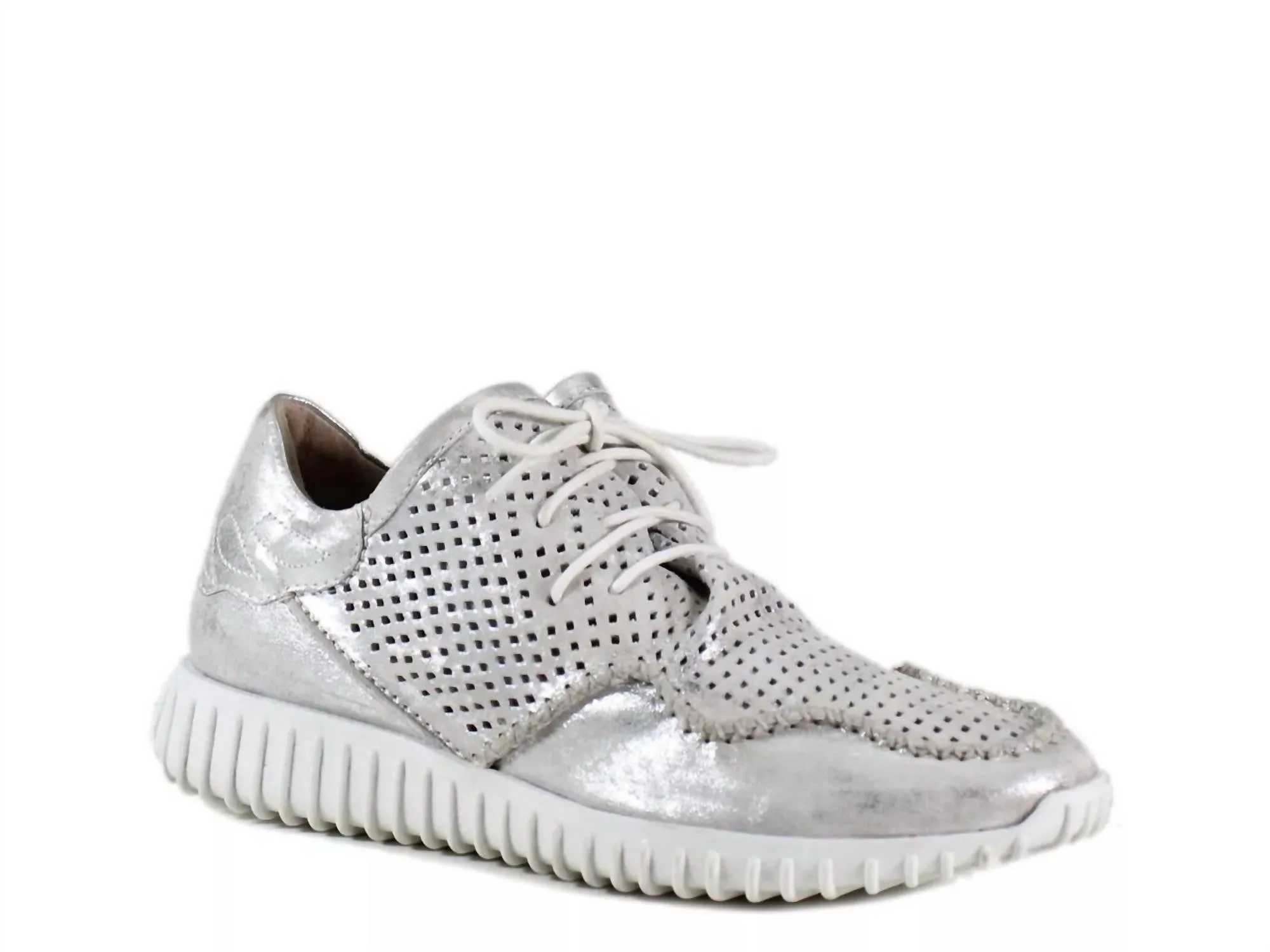 Women's Poker Hand Sneakers In Silver Metallic