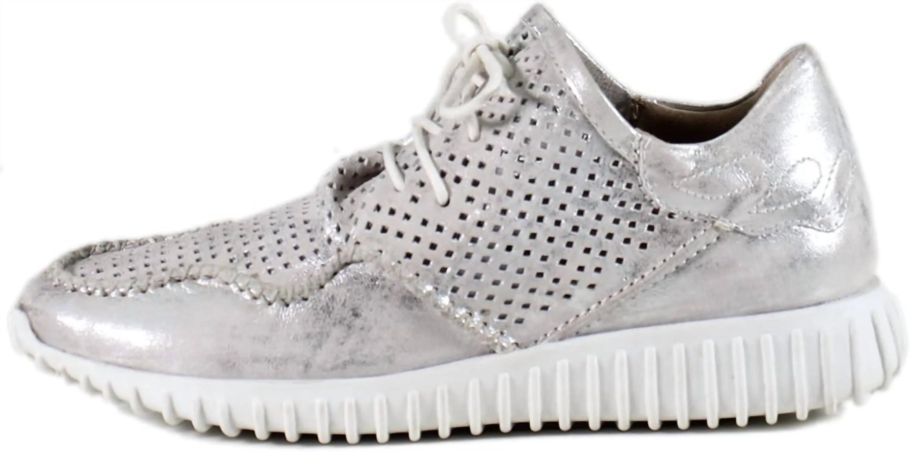 Women's Poker Hand Sneakers In Silver Metallic
