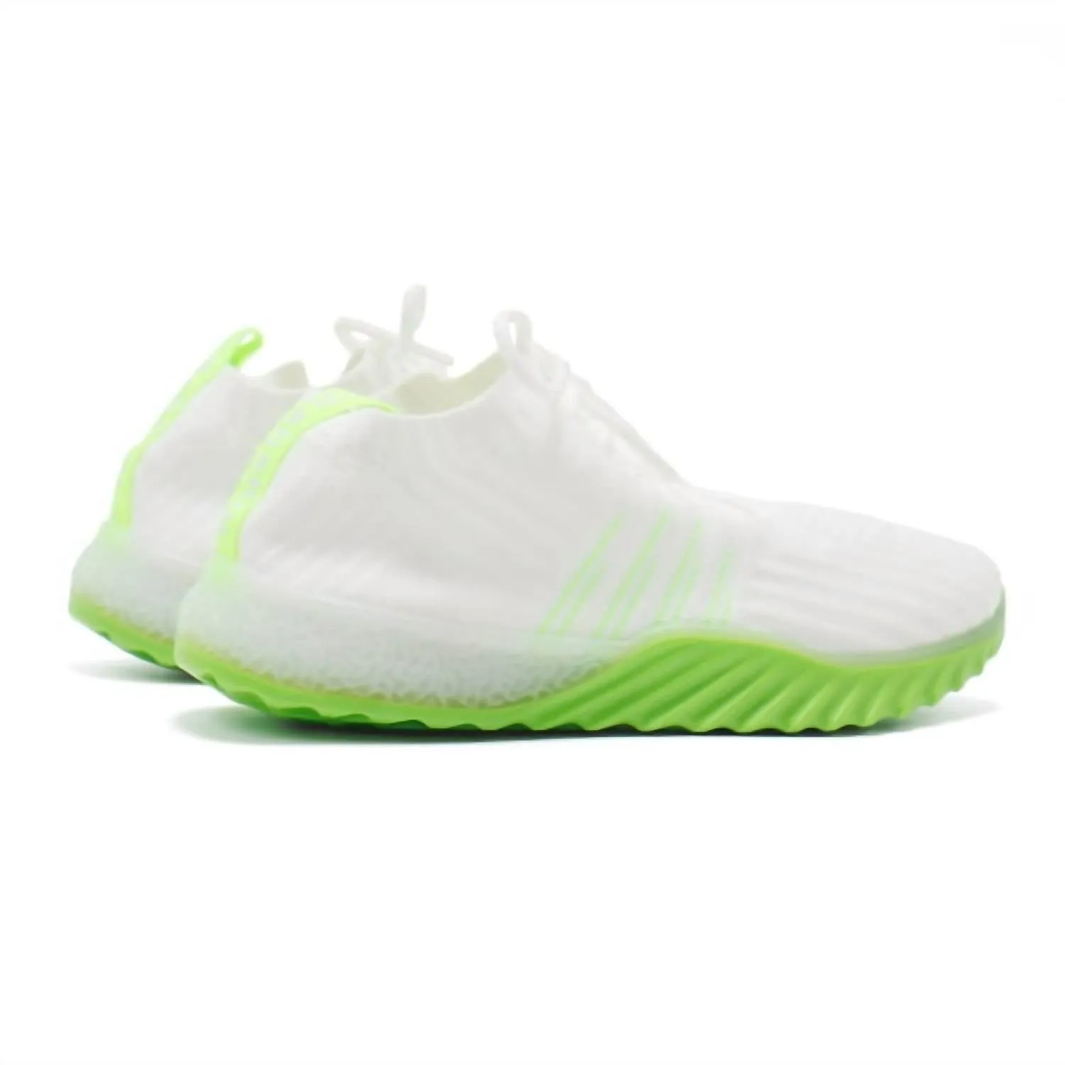 Women's Positive Lace Up Sneaker In White And Lime