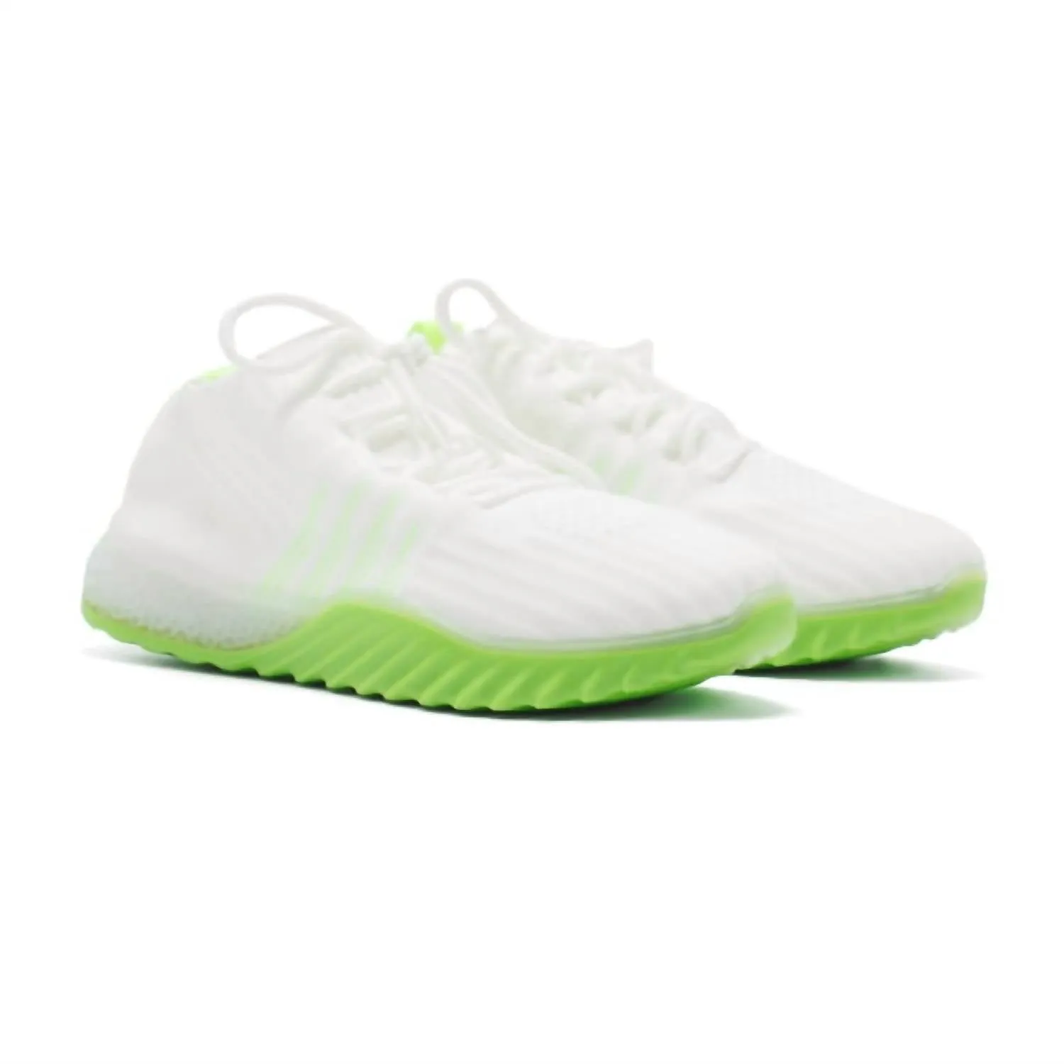 Women's Positive Lace Up Sneaker In White And Lime