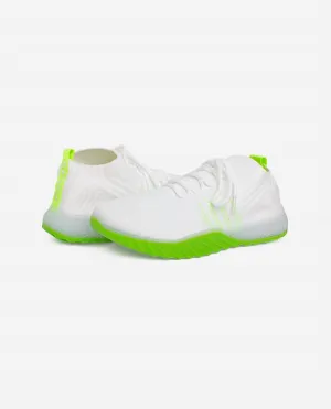 Women's Positive Lace Up Sneaker In White And Lime