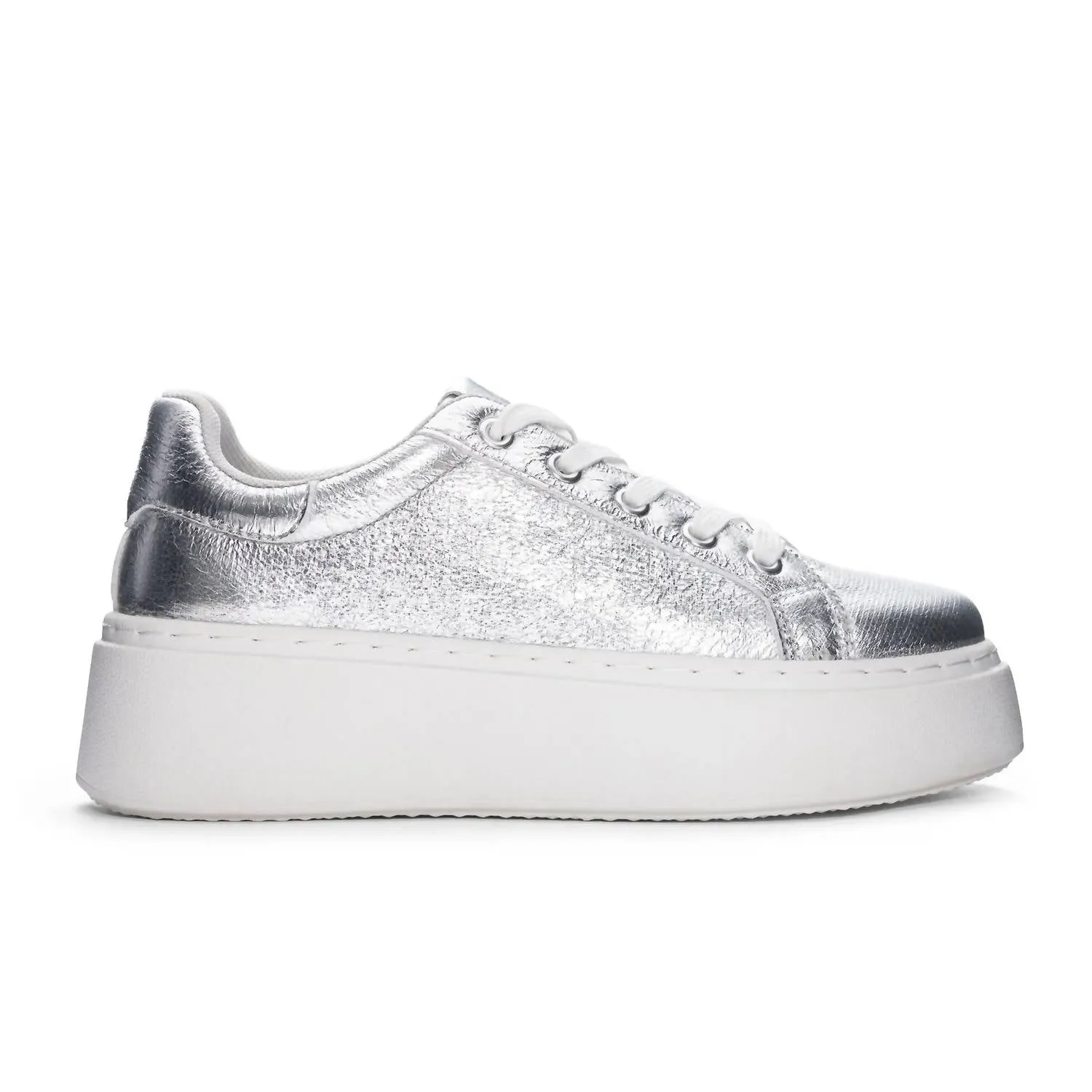 Women's Record Sneaker In Silver Metallic