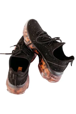 Women's Rhinestone Hella Sneaker In Black