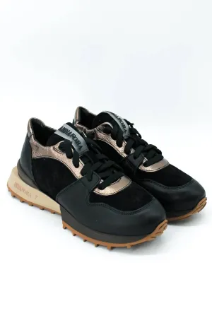 Women's Ruffle Sneaker In Black