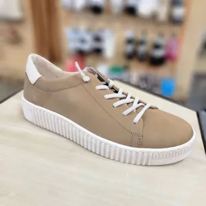 Women's Suede Sneakers In Nut Biege Soft Nubuk