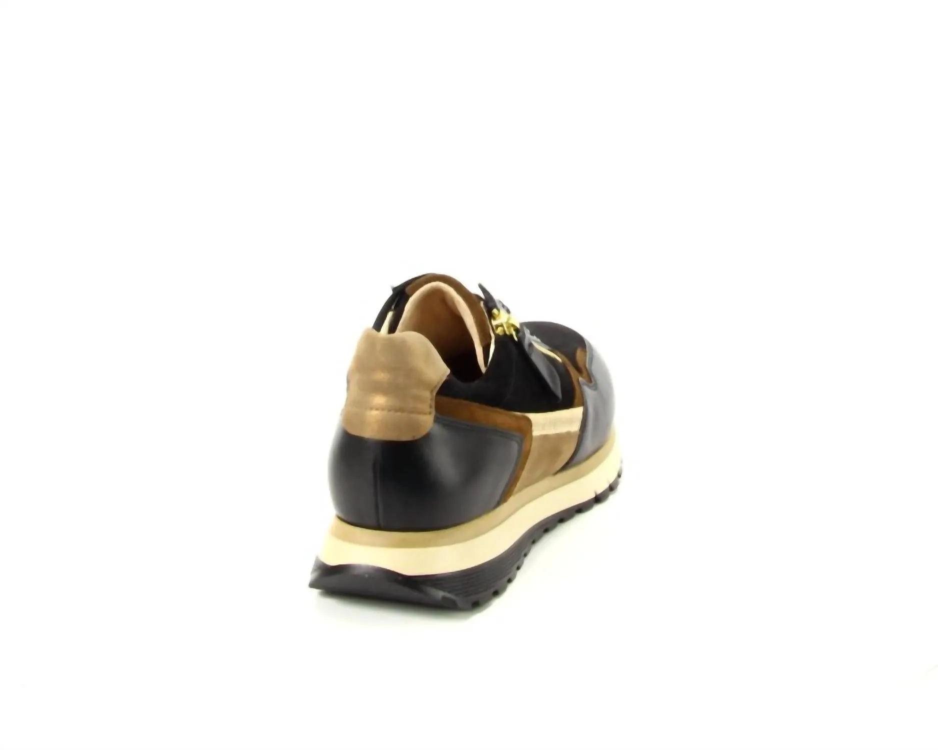 Women's Trendy Sneaker In Black/whiskey