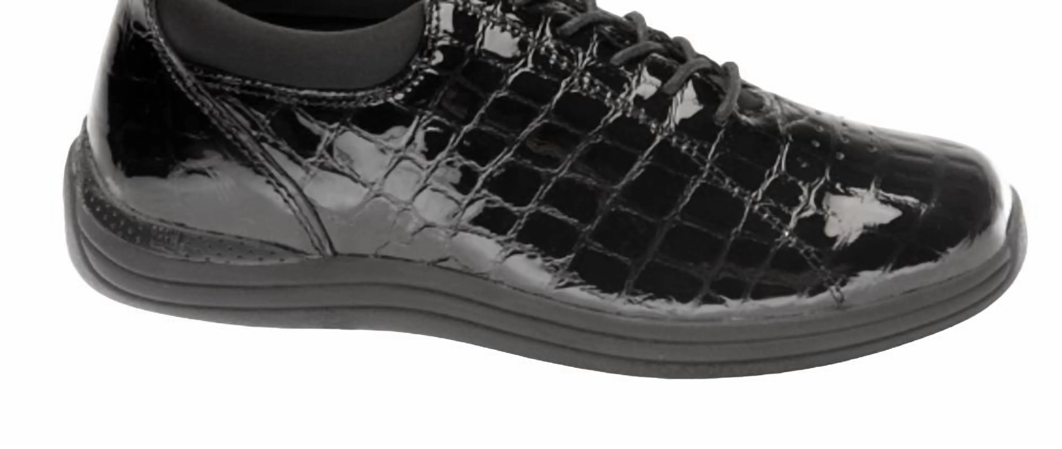 Women's Tulip Sneaker In Black Croc