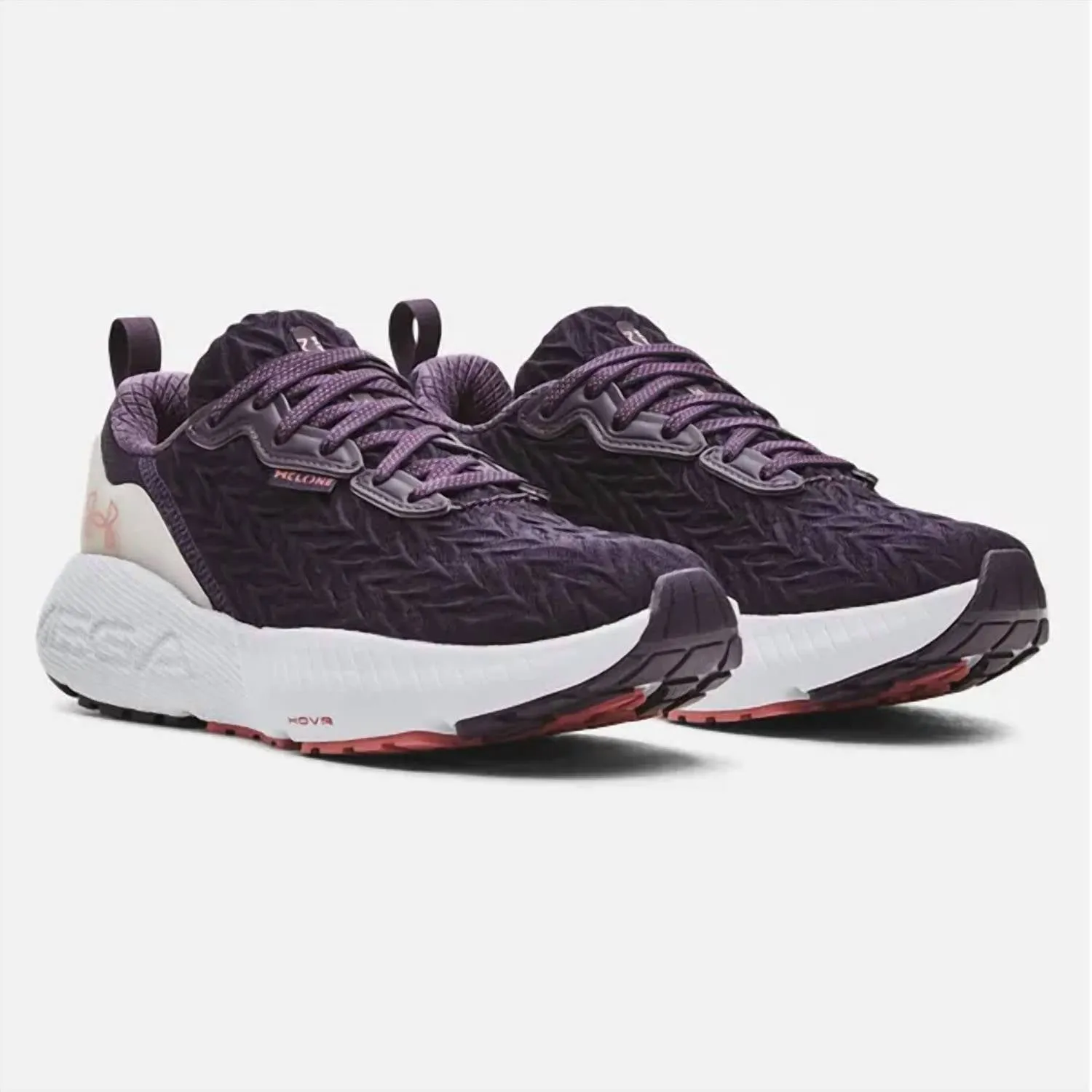 Women's Ua Hovr Mega 3 Clone Running Shoe In Tux Purple/white