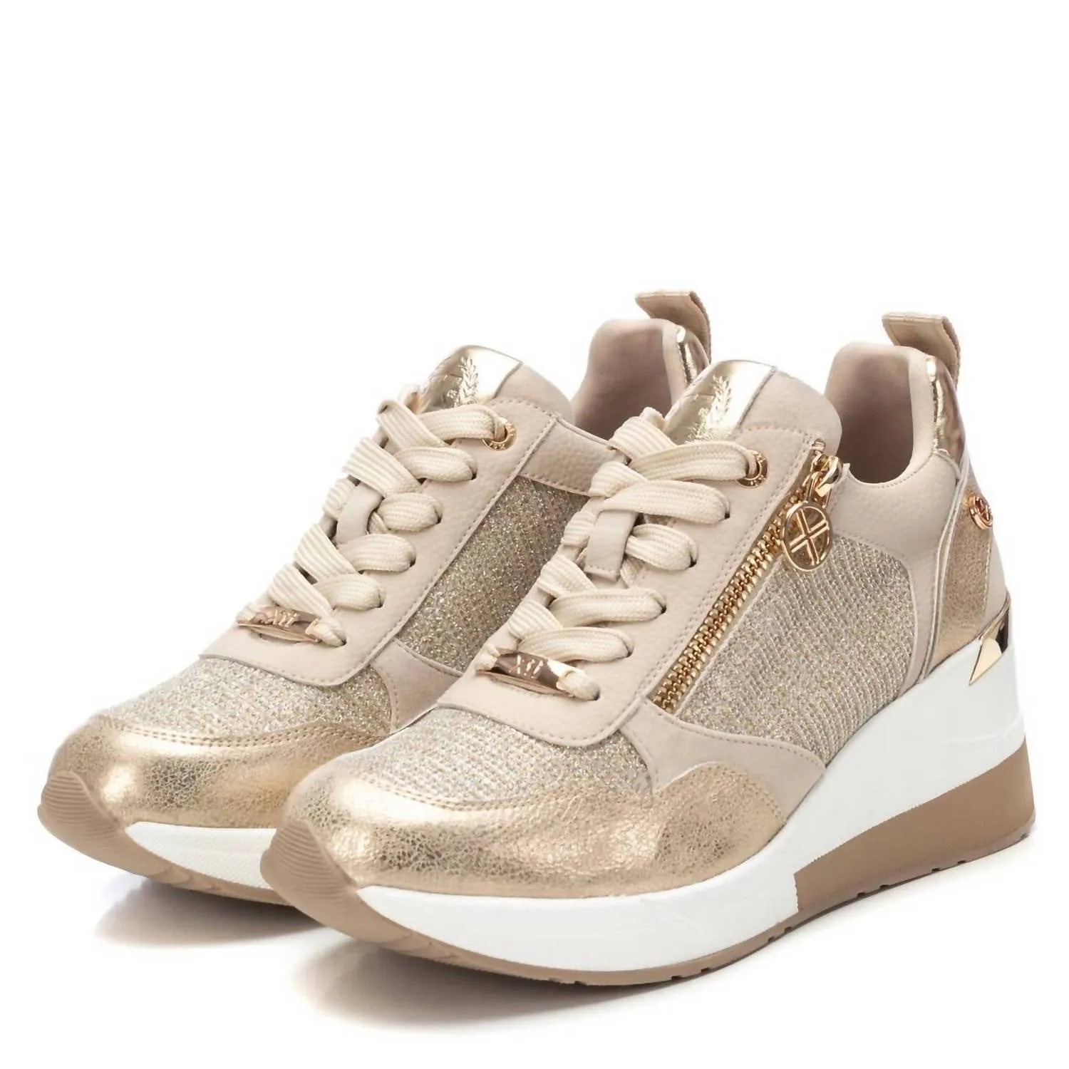 Women's Wedge Fashion Sneakers In Gold