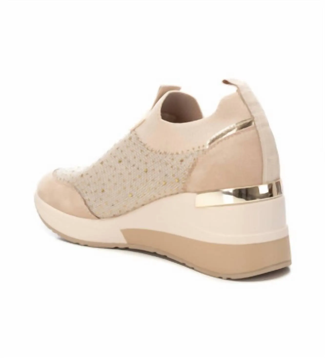 Women's Wedge Sneakers In Beige