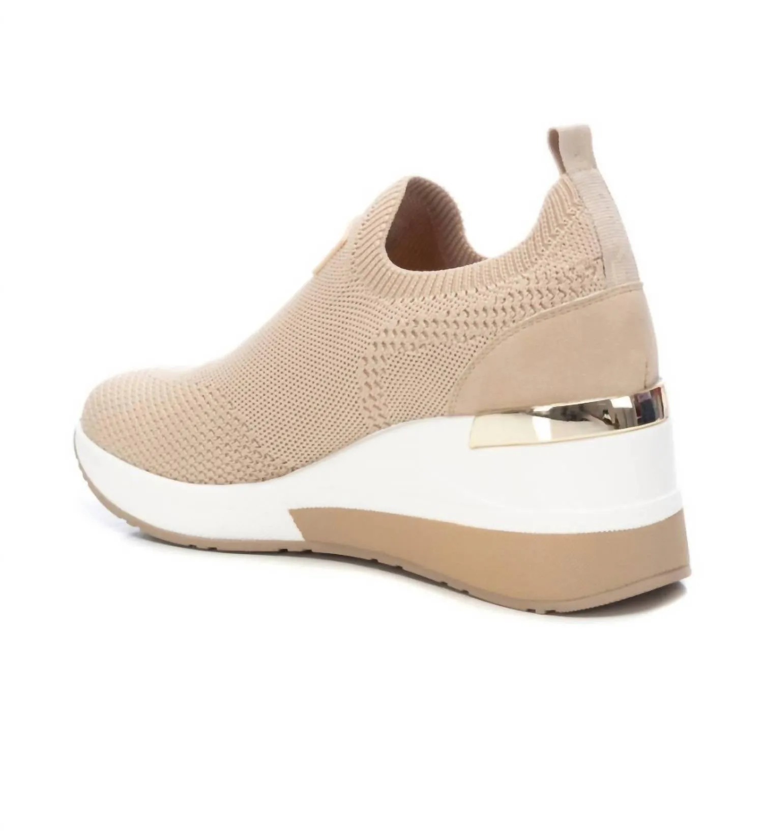 Women's Wedge Sneakers In Beige