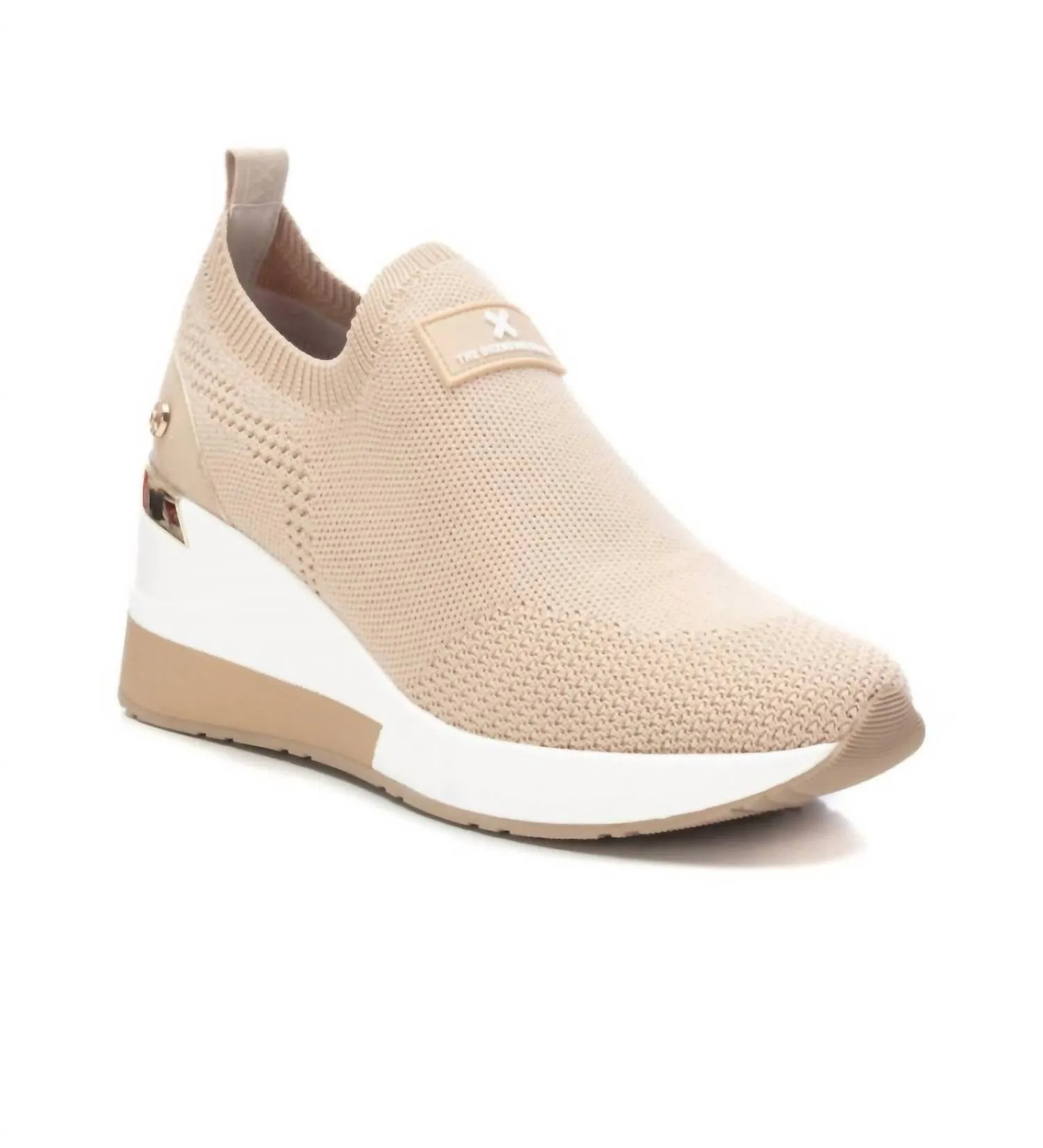 Women's Wedge Sneakers In Beige