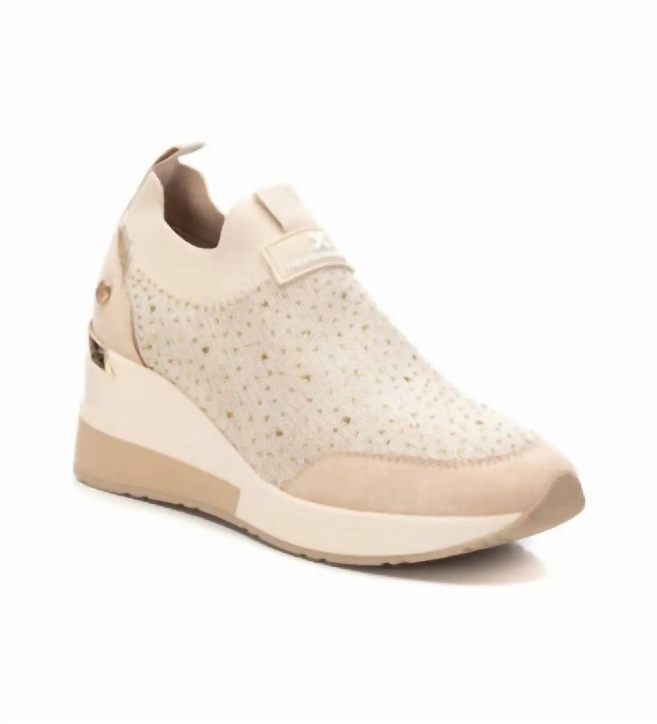 Women's Wedge Sneakers In Beige