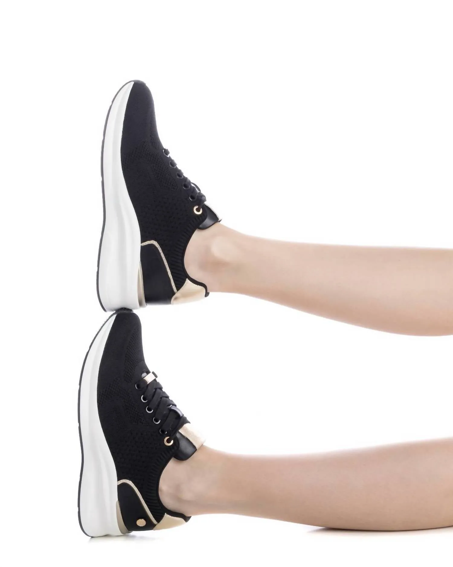 Women's Wedge Sneakers In Black