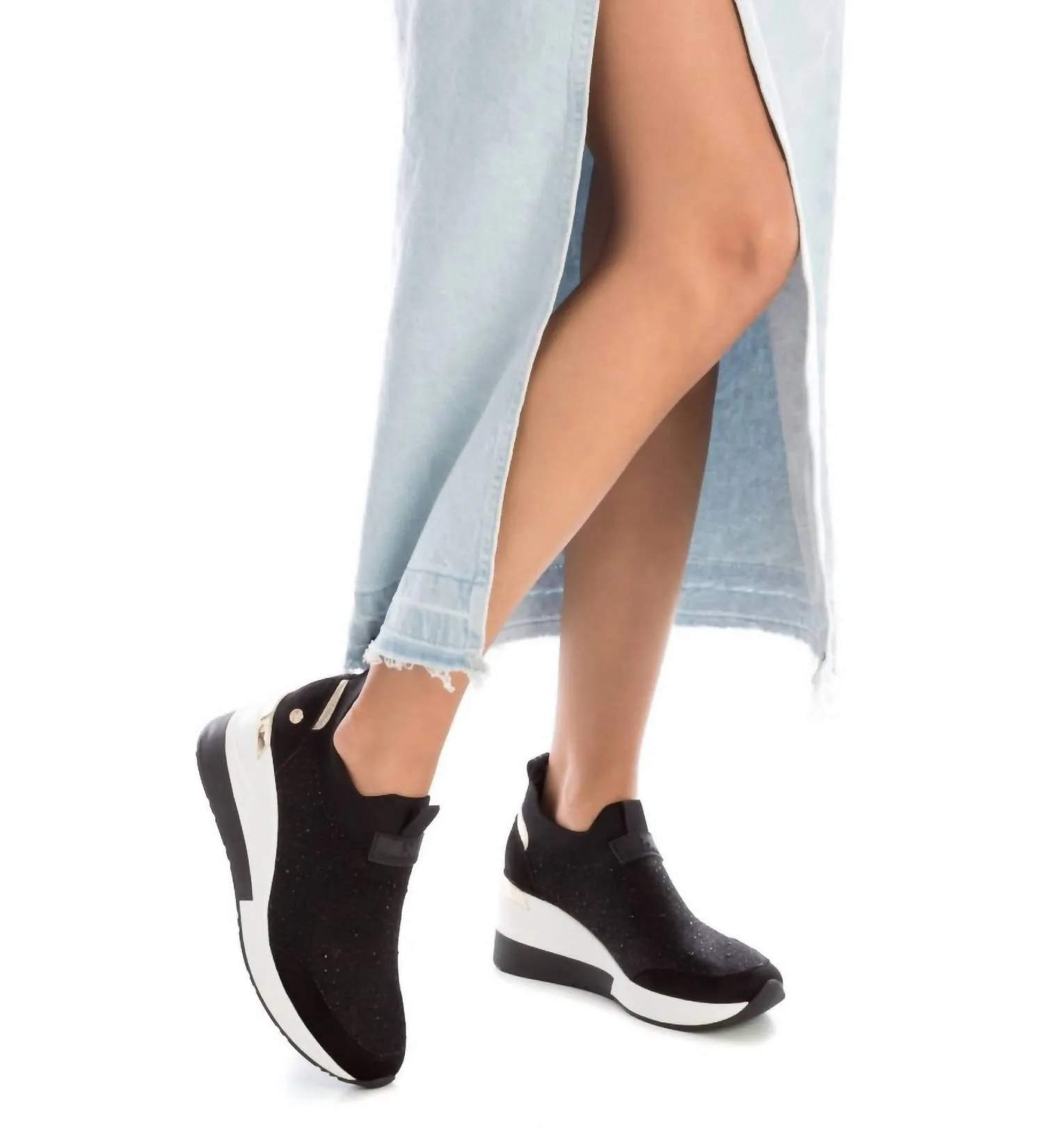 Women's Wedge Sneakers In Black